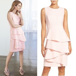 Eliza J Ella Ruffle cascade sheath dress Lined Sz 12